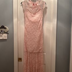 Peach Lace Mermaid Gown/Dress-Halloween
