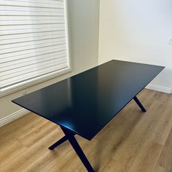 Dinner Table - Black (Crate and Barrel) and Chairs