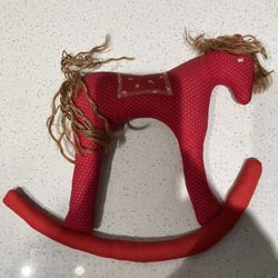Red plush Rocking horse handmade- 4 inches