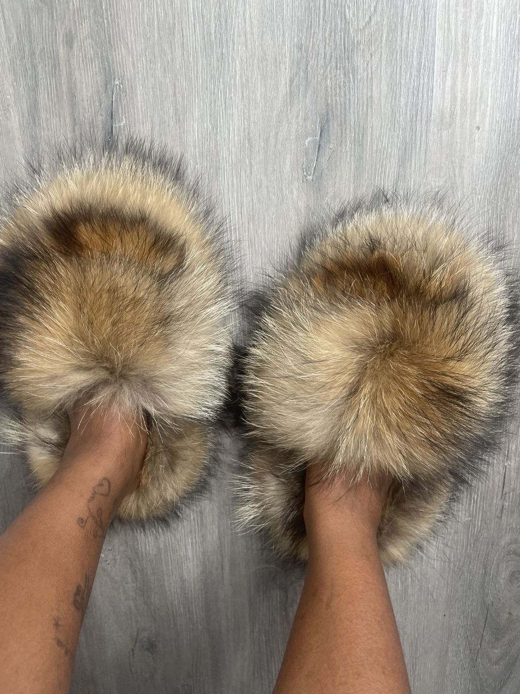 Real Fur Slip Ons Sizes 5 10 Fur On Side And The Outside (message Your Size To Order)