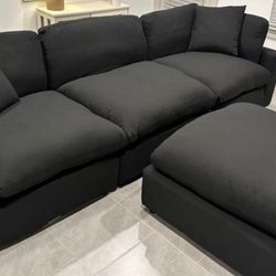 4pc Black Sectional 
