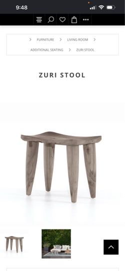 Zuri Outdoor Stool Solid Wood Accent Stool