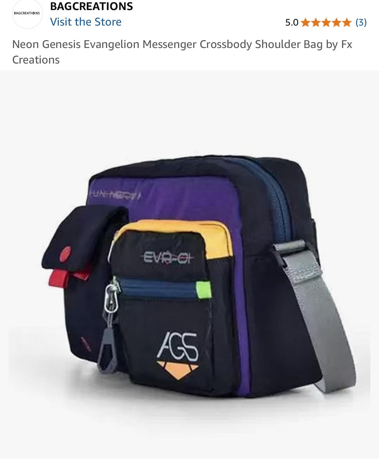 Neon Genesis Evangelion Messenger Crossbody Shoulder Bag by Fx Creations
