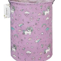 ZUIWENTING Large Size Round Laundry Storage Baskets with Handles Collapsible Waterproof Home Organizer Laundry Hamper Containers for Boys and Girls Be