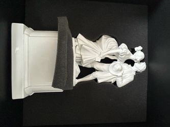 White Porcelain Couple Figurine on Pedestal