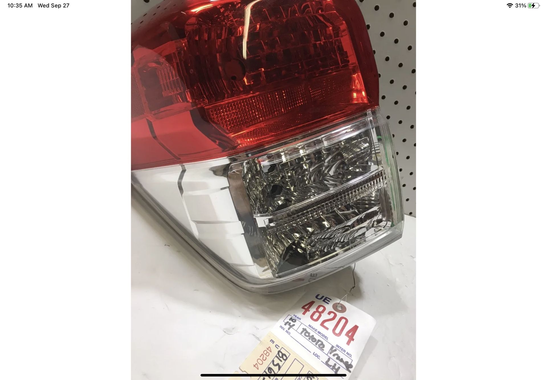 2010 2014 TOYOTA 4RUNNER LEFT SIDE TAIL LIGHT OEM