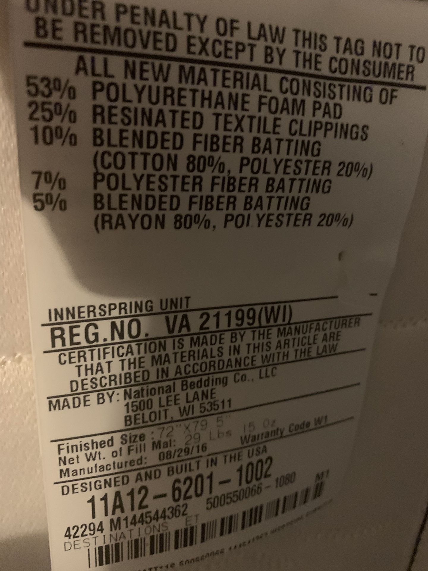 RV King Mattress SERTA. Approx 72”x77”. Pillow top. for Sale in Riverside, CA OfferUp