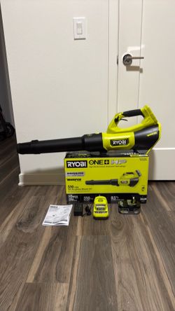 RYOBI ONE+ HP 18V Brushless Whisper Series 130 MPH 510 CFM Battery Leaf Blower with 6.0 Ah Battery and Charger