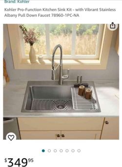 Kohler 78960-1PC-NA Pro-Function Kitchen Sink Kit w/ Faucet Stainless Steel NEW
