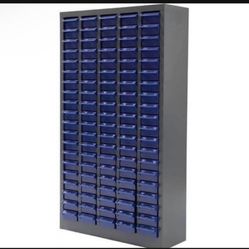 100 Bin Drawer Storage Cabinet, 23.3"W x 8.5"D x 45"H, Steel Parts Organizer for Nuts, Bolts, Screws & Small Components