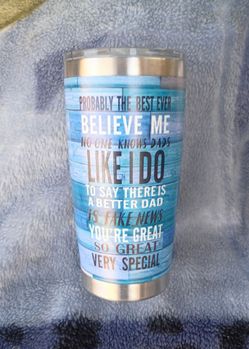 Stainless Steel Happy Fathers Day Tumbler Excellent Condition