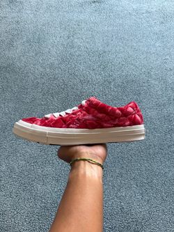 Converse x Golf Le Fleur One Star Quilted Velvet Cherry