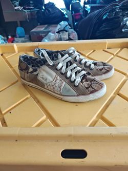 Coach Signature Patchwork Canvas Sneakers Size 7M