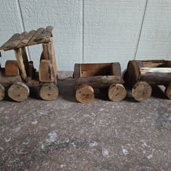 Rustic Wooden Train Decoration 