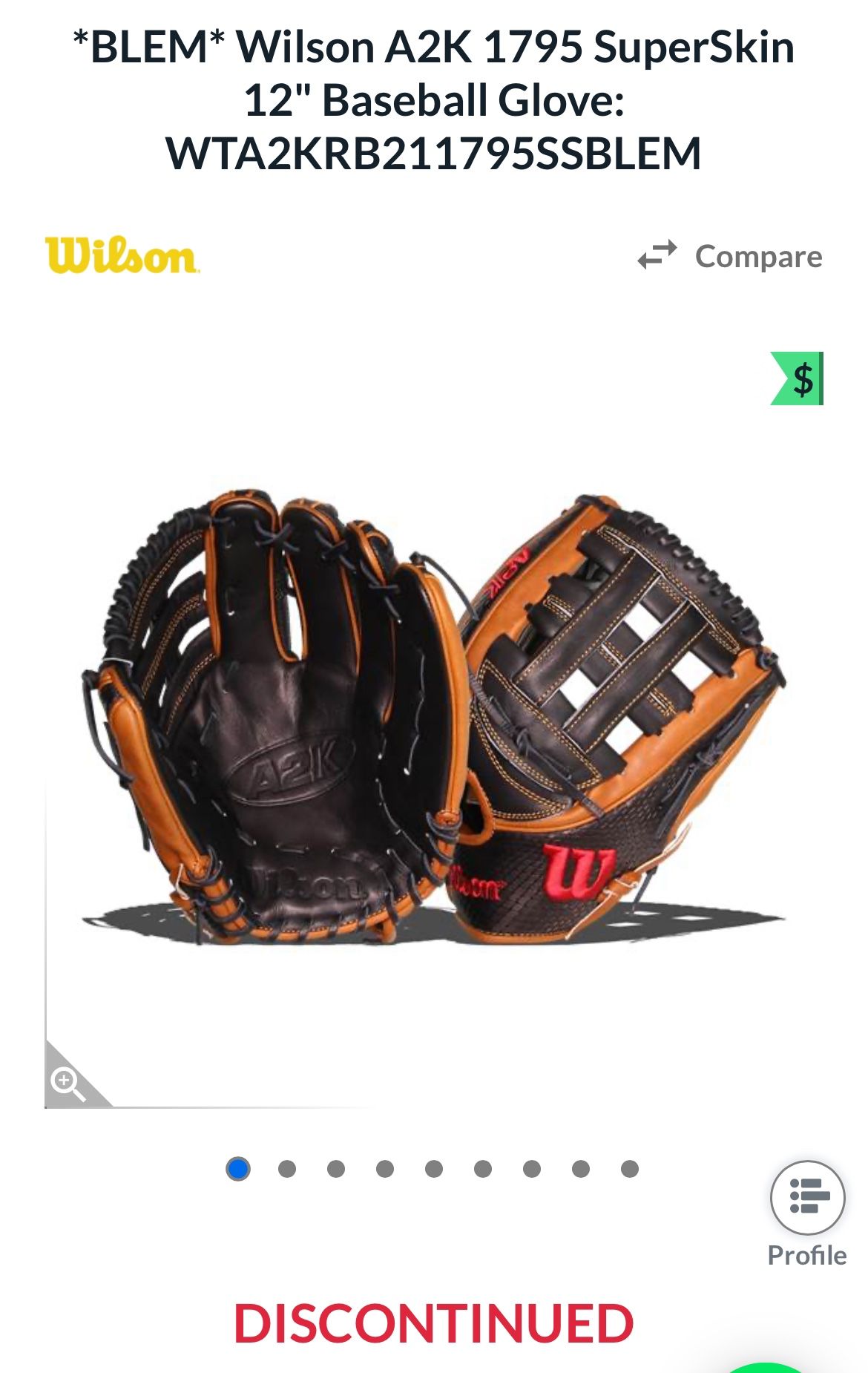 Wilson A2K 1795 SuperSkin 12 Baseball Glove – Pro Stock
