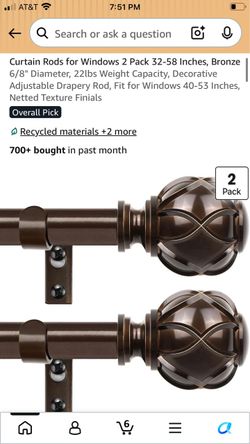 Set of curtain rods 32-58 inches