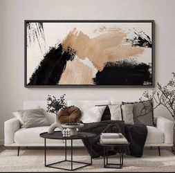 Large Modern Abstract Painting Print, Framed Canvas