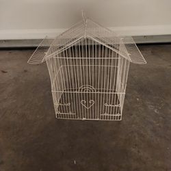 White Decorative Bird Cage – House Shape