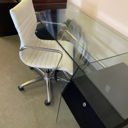 Glass Desk With Chair 