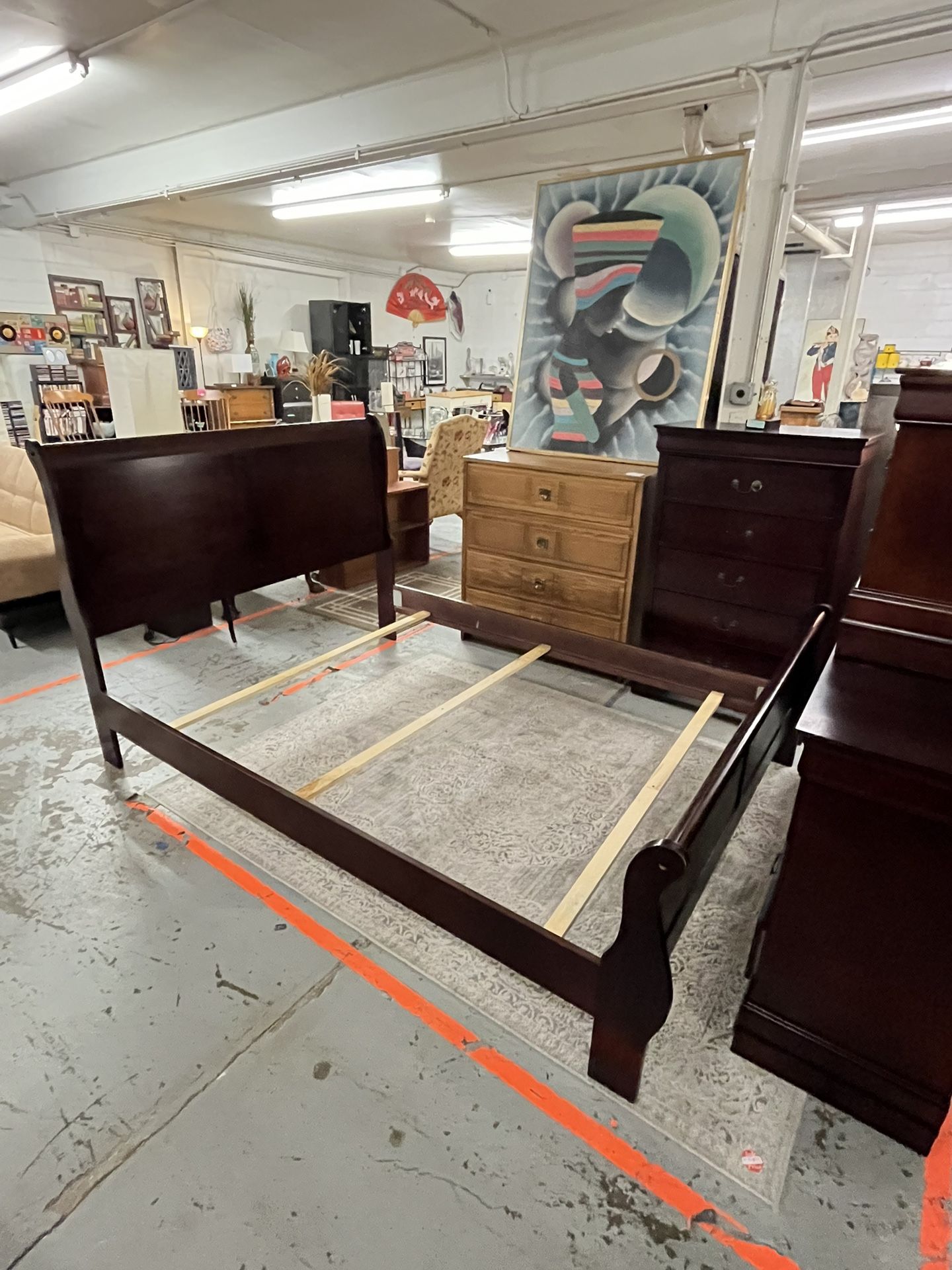 5 Piece Mahogany Bedroom Queen Set By Bernards For Sale
