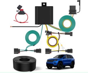 Nilight 4 Pin Trailer Wiring Harness Kit 56426 Vehicle Standard 4 Way Connector Custom For 2014 2015 2016 2017 2018 2019 2020 2021 Jeep Grand Cherokee
