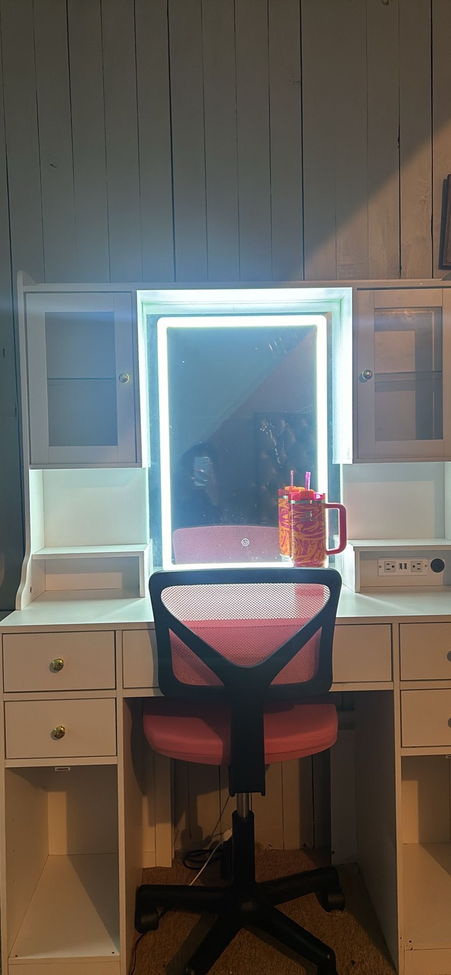 Only Bed Frame No Mattress & Vanity With Chair