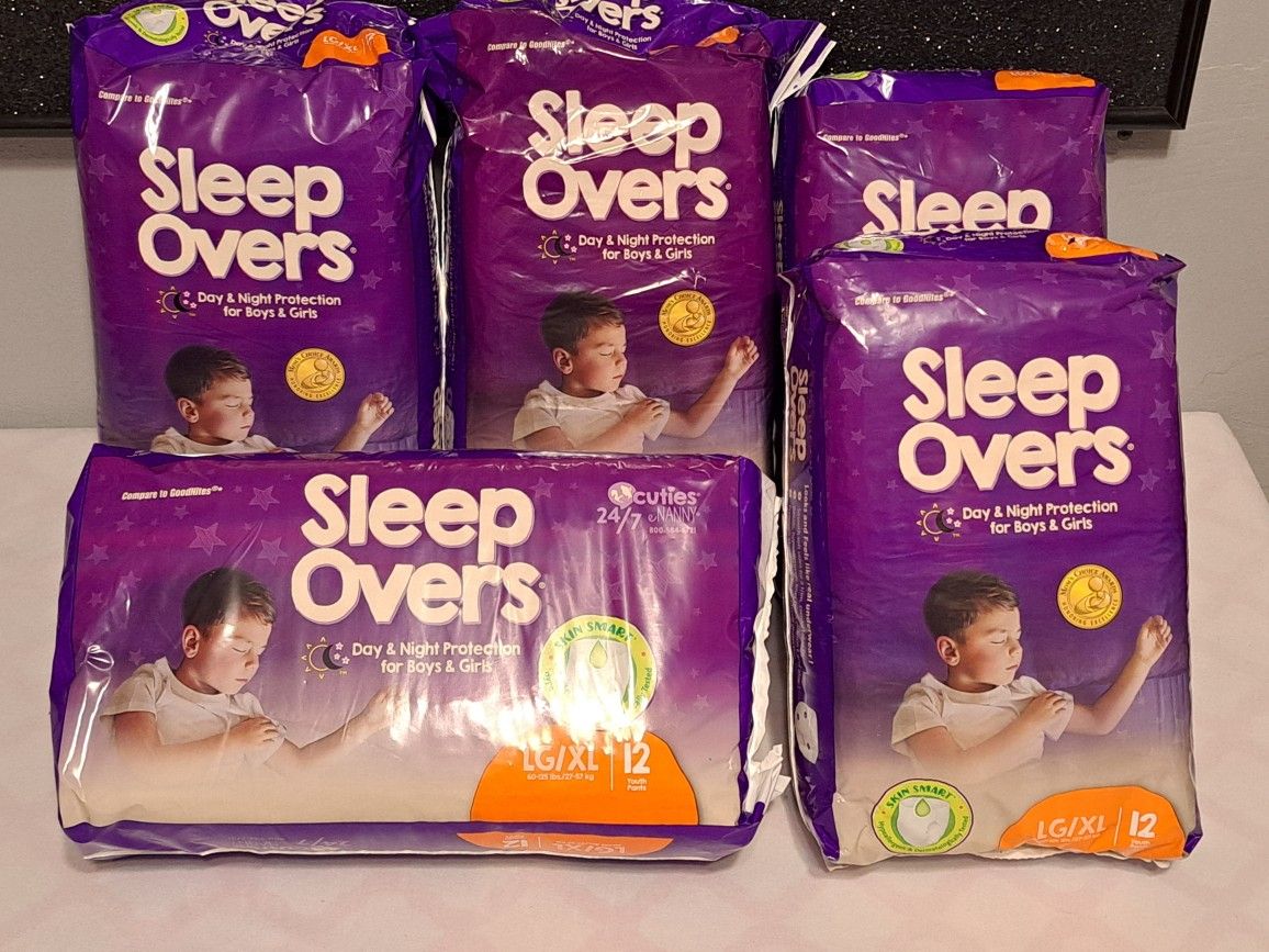 Sleep Overs Bedwetting Underwear Youth Pants Size XL 60-125 Lbs. Bundle NEW! 