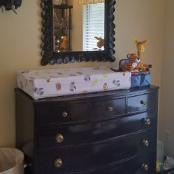 Antique Solid Wood Dresser W/ Mirror