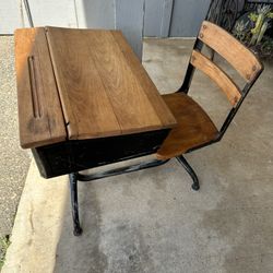 Antique Student Chair and Desk