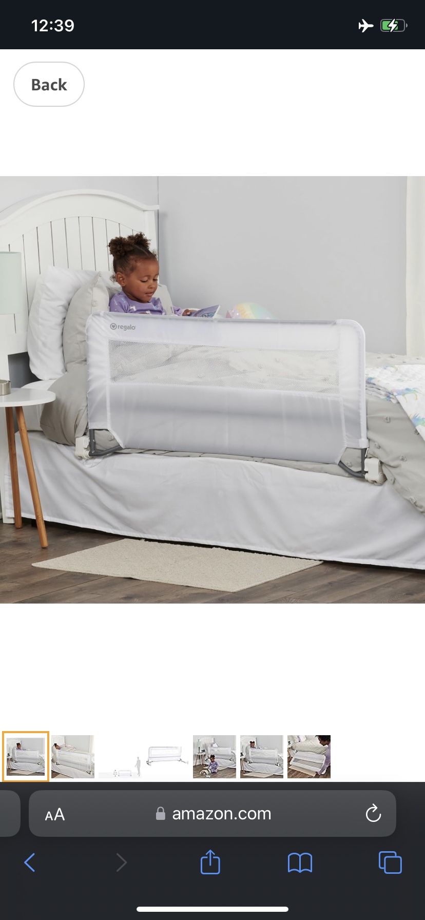 Regalo Swinging Down Bed Rail, 43” White