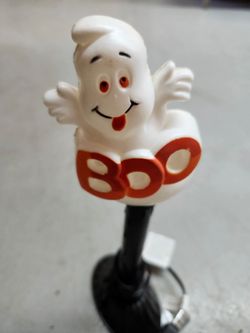 Halloween Ghost Night Light, White Black Red, Indoor Corded Electric Plug-In