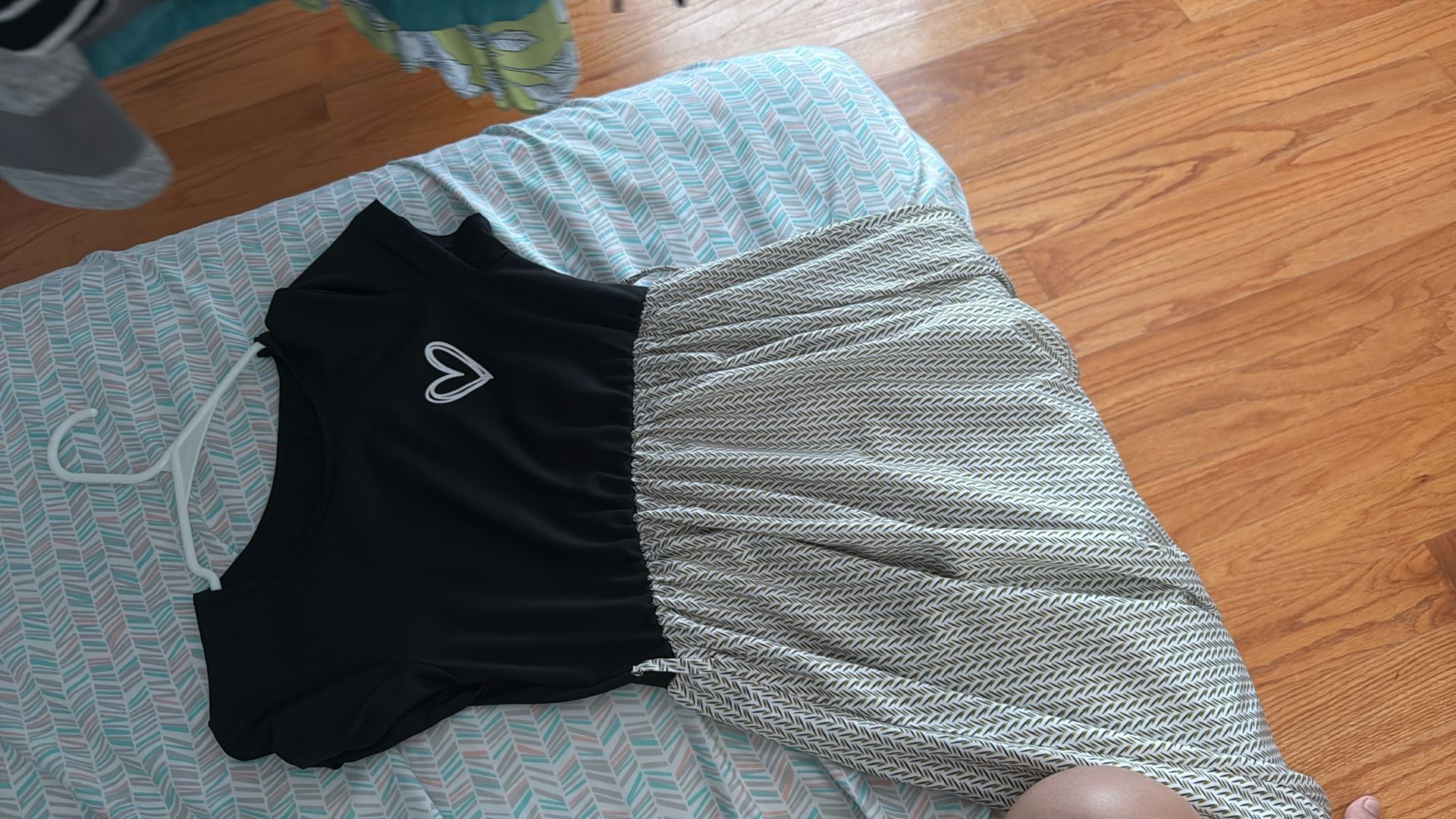 Black Tank Dress With White Heart