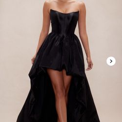   Aurora High Low Taffeta Gown - Black