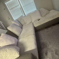 Gray And White Sectional 