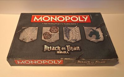 Monopoly: Attack on Titan (2016) - Great Playable Condition, 99.5% Complete