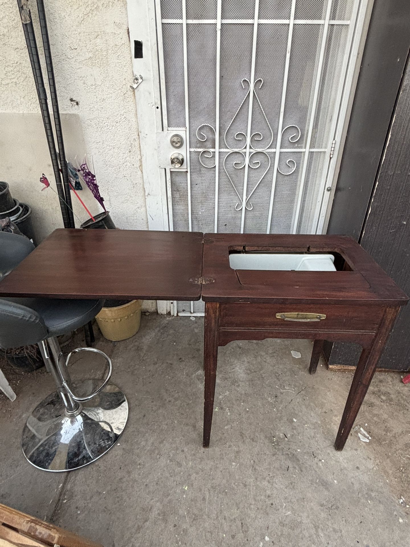 Antique Wooden Sewing Table