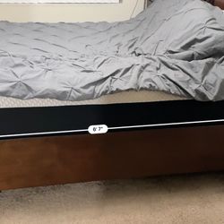 Dark Wood Sleigh Bed Frame queen size(bed Not Included)