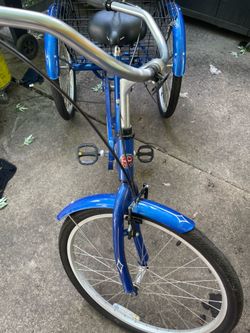 Blue Schwinn Adult Tricycle with Basket