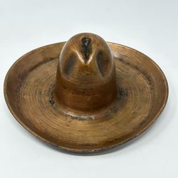 Vintage Mexican Copper Sombrero Ashtray Handmade Hat Tobacco Cigar Tray