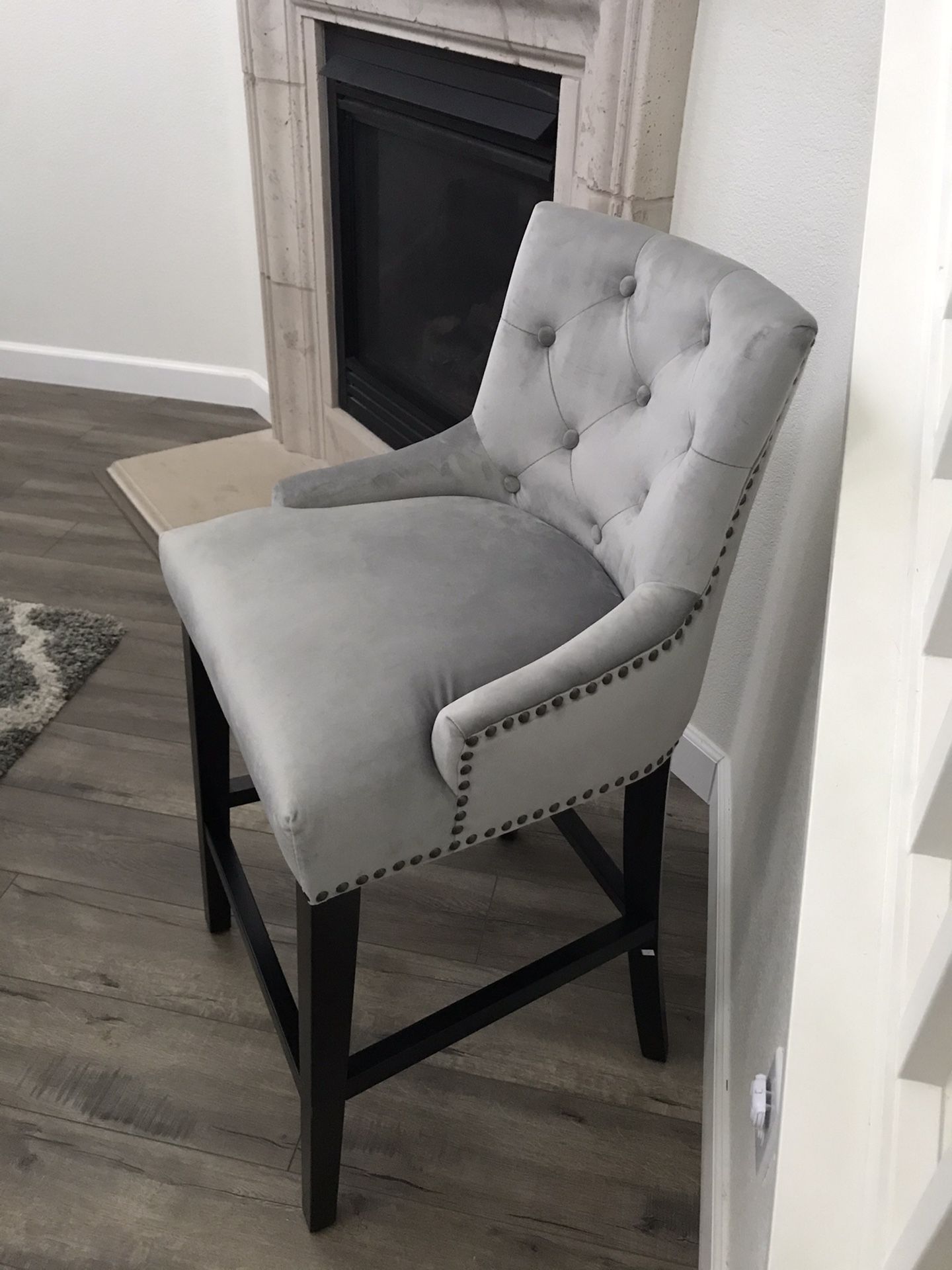 New Grey Suede Accent Chair