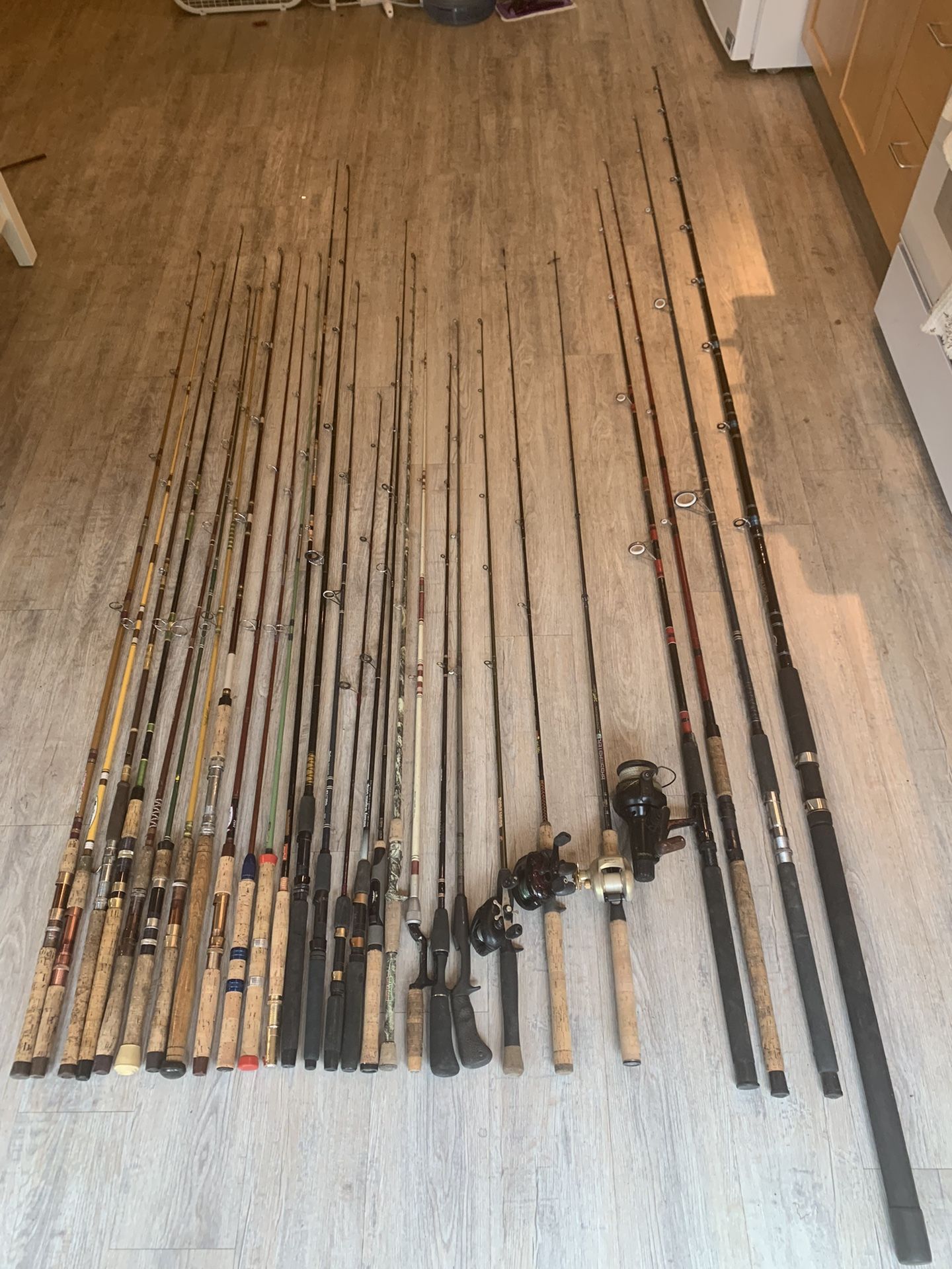 Vintage Fiberglass And graphite Fishing Rod Lot