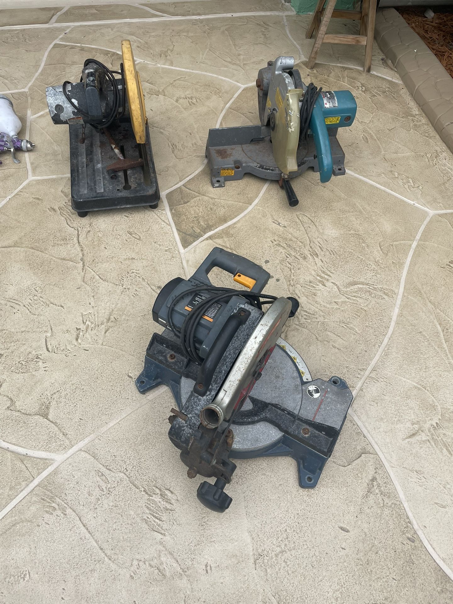 12” Chop Saw & Ryobi 10” Compound Miter Saw.