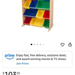 Kids Toy Storage With Bins
