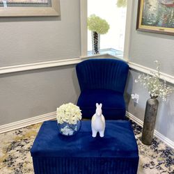 🌏 Blue Velvet Armchair, Atroman, Juego De Silla, Navy Blue Accent Chair, Modular Chair, Armchair🌏