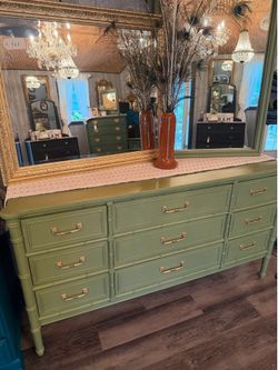 MCM “Aloe Vera” Green & Gold “Bamboo” 9 dr Dresser
