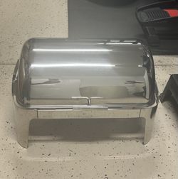 4 -Stainless Steel Roll-Top Chafing Dishes – Full Size, Catering Buffet Server