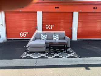Grey sectional sofa with reversible chaise