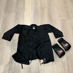 Martial Arts Gi And Gloves
