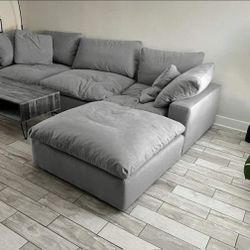 Gray Cloud Modular Sectional Couch Sofa 