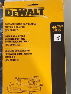 Dewalt Porta Band Saw Blades 44 7/8 X 1/2 X .25 18tpi